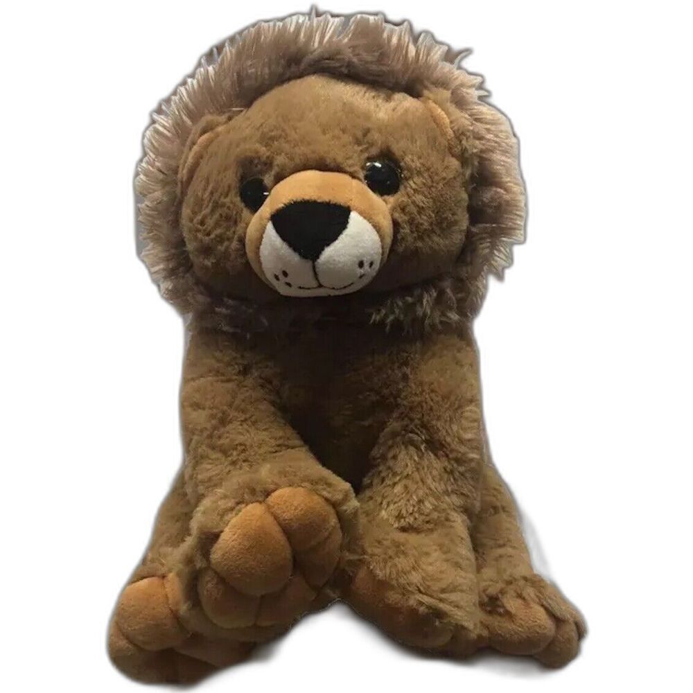The Bear Factory Lion Plush Stuffed Animal Toy Brown Big Paws Mane Fluffy Cute